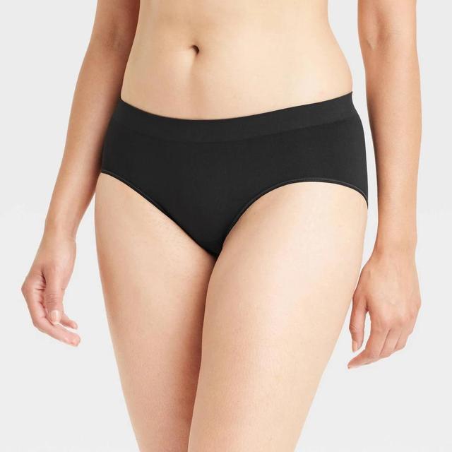 Womens Seamless Hipster Underwear - Auden Black L Product Image