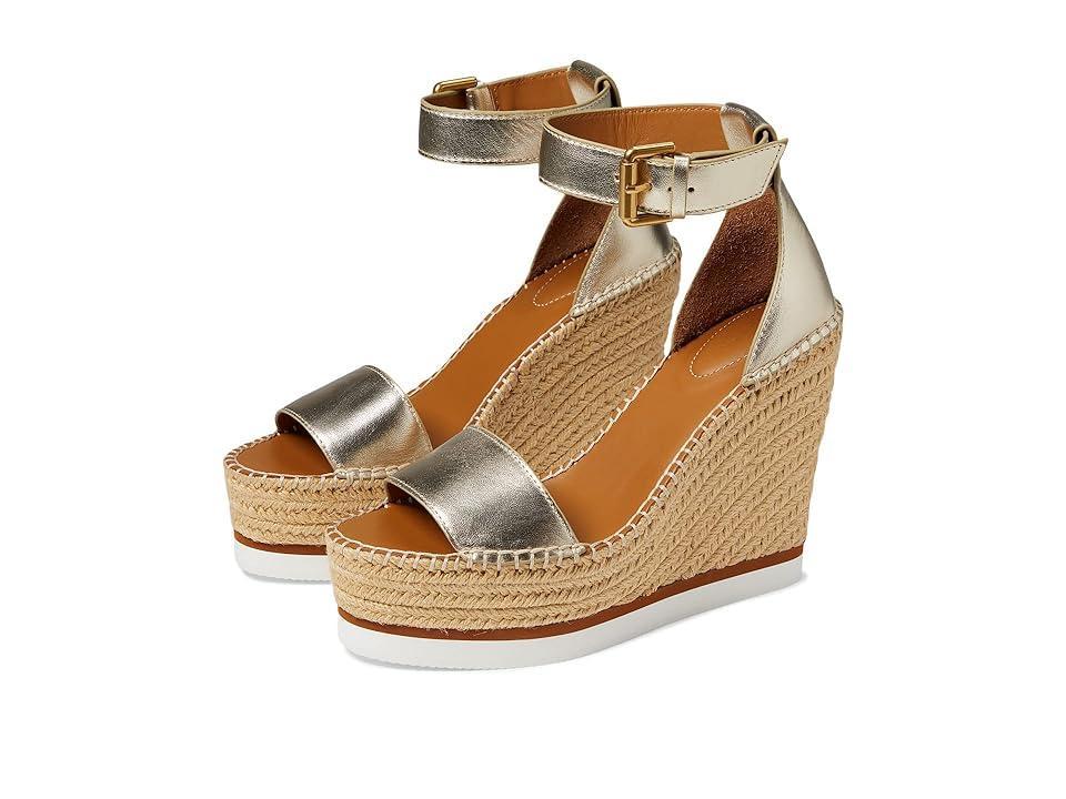 Womens Glyn Metallic Leather Espadrille Wedges Product Image