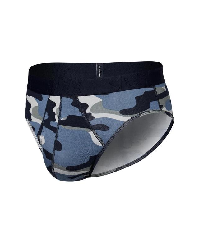 SAXX UNDERWEAR Droptemp Cooling Cotton Brief Fly (Tidal Camo/Blue) Men's Underwear Product Image