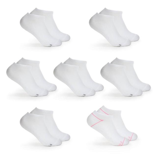 Fruit of the Loom Womens Comfort Cushion 6+1 Bonus Pack No Show Socks - White 8-12 Product Image