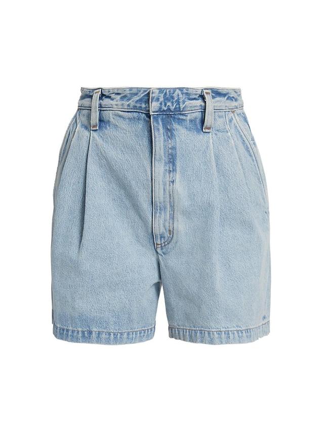 Womens Becker Pleated Denim Shorts Product Image