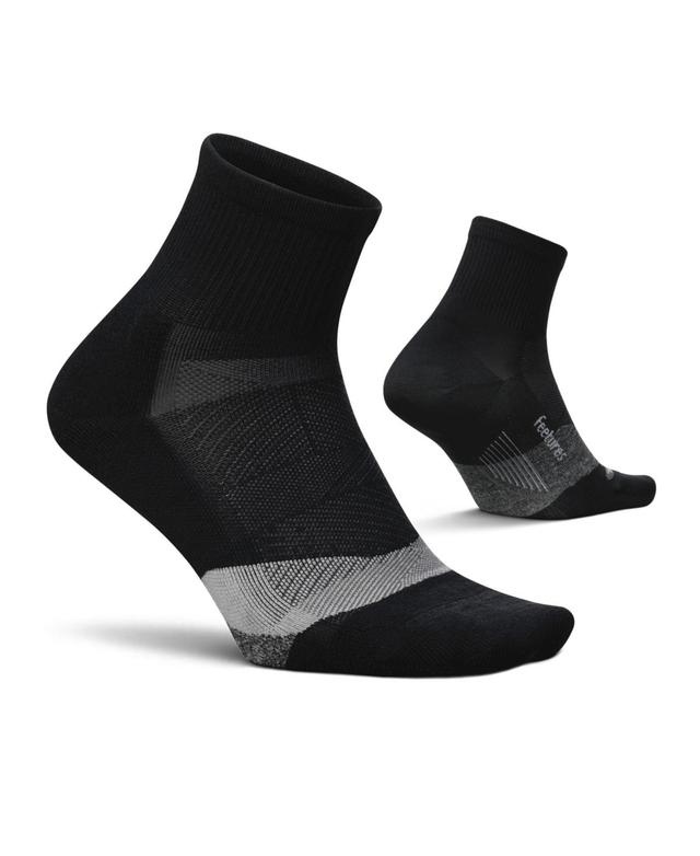 Feetures Mens Elite Light Cushion Quarter Solid - Sport Sock with Targeted Compression - New Black Product Image