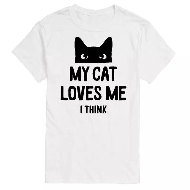 Big & Tall My Cat Loves Me I Think Graphic Tee, Mens Product Image