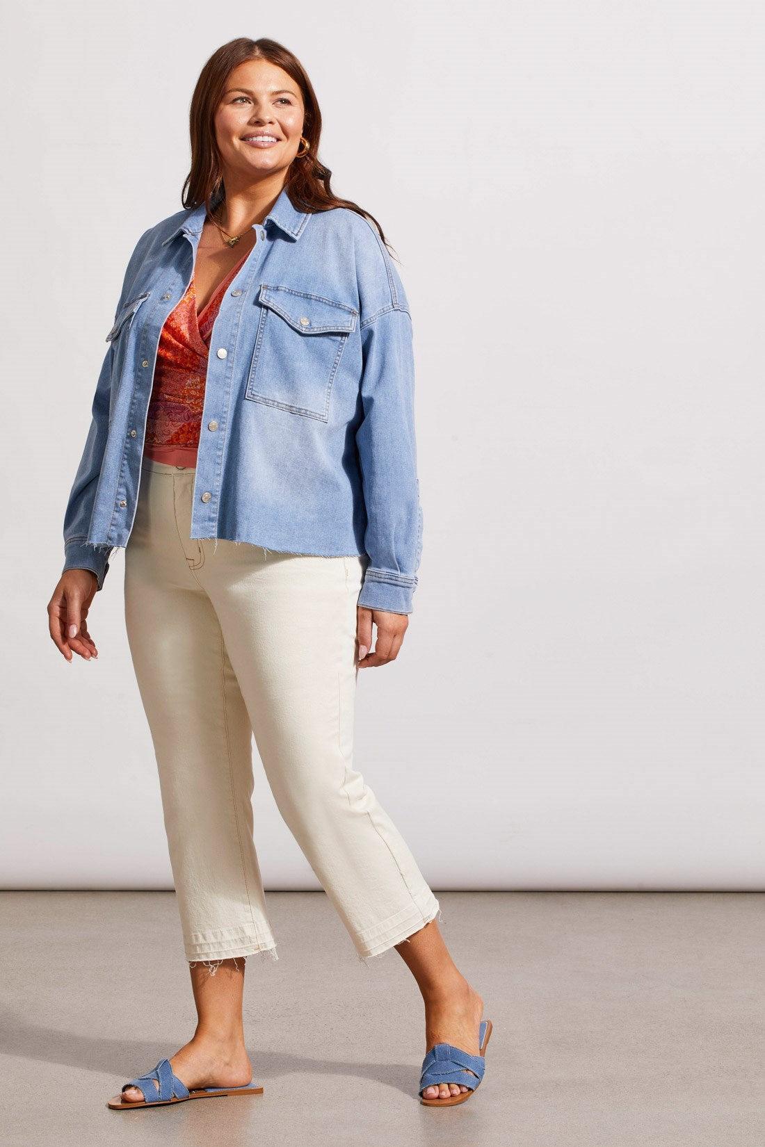 Cropped Denim Shacked With Pockets Product Image