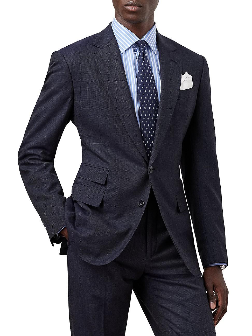 Mens Kent Hand-Tailored Wool Cashmere Nailhead Suit Product Image