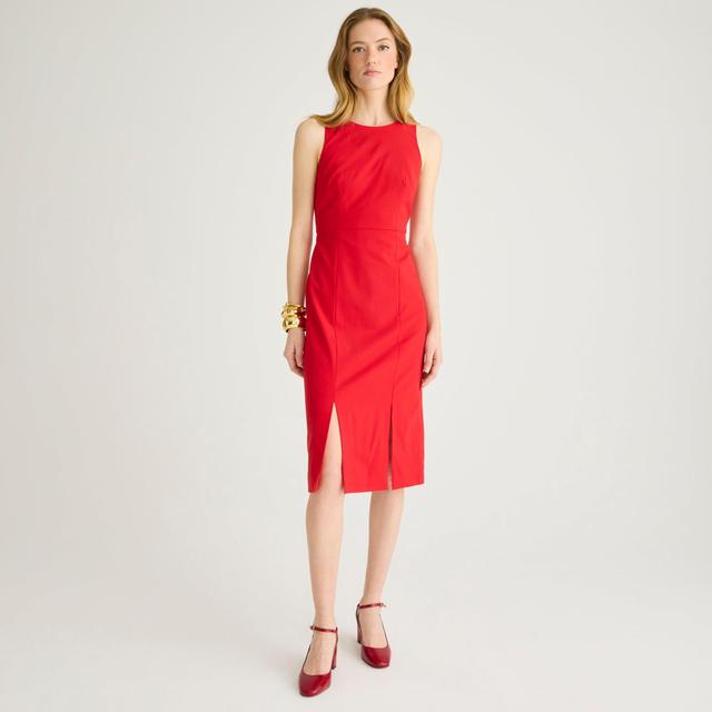 Side-slit shift dress in Italian stretch wool Product Image