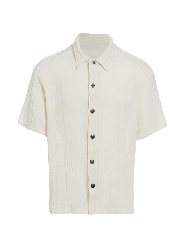 Mens Gauze Short-Sleeve Button-Front Shirt Product Image