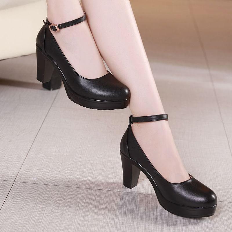 Platform Ankle Strap Pumps Product Image