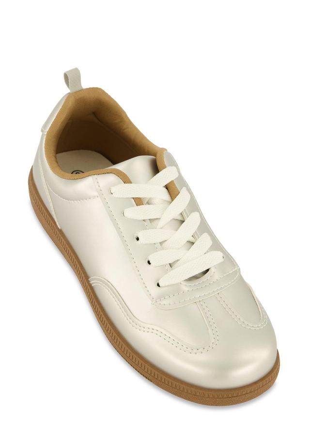 Womens Lace Up Gum Sole Low Top Sneakers Product Image