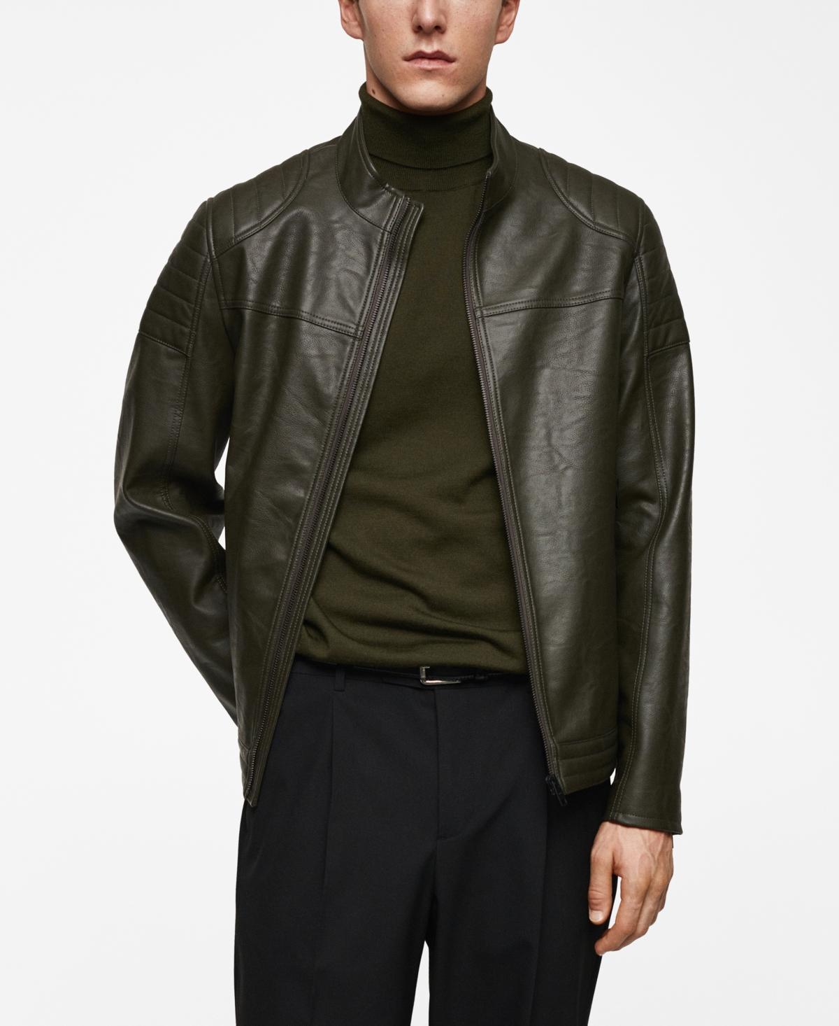 MANGO MAN - Nappa leather-effect jacket blackMen Product Image