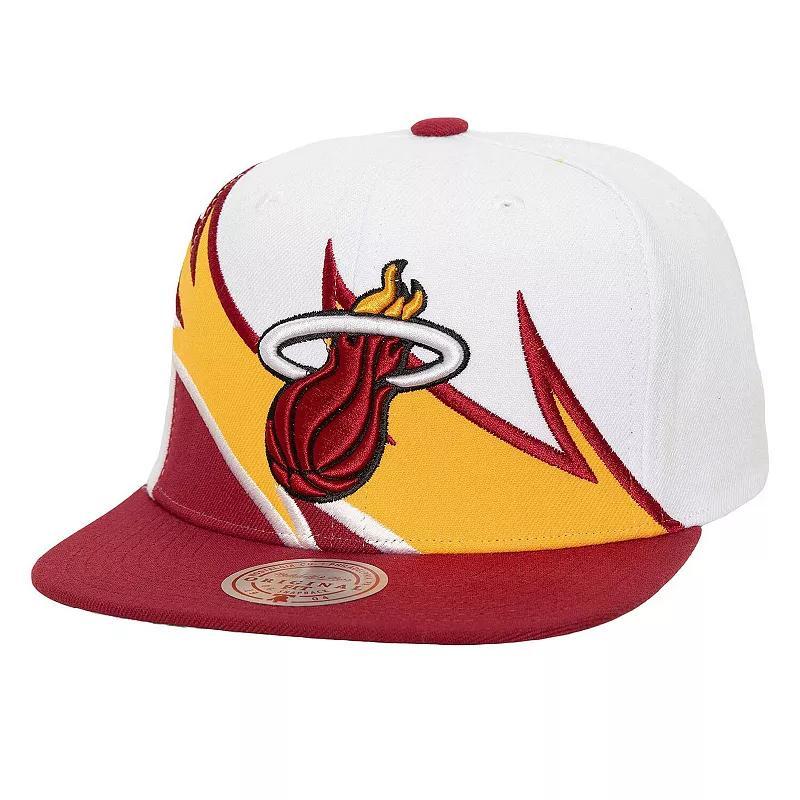 Mens Mitchell & Ness /Red Miami Heat Waverunner Snapback Hat Product Image