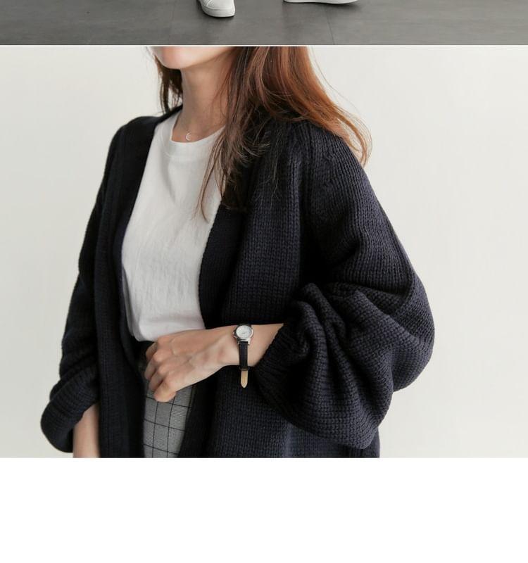 Plain Open Front Cardigan Product Image