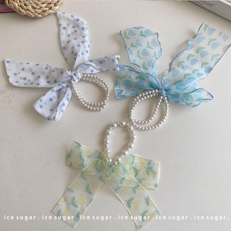 Beaded Bow Hair Tie Product Image