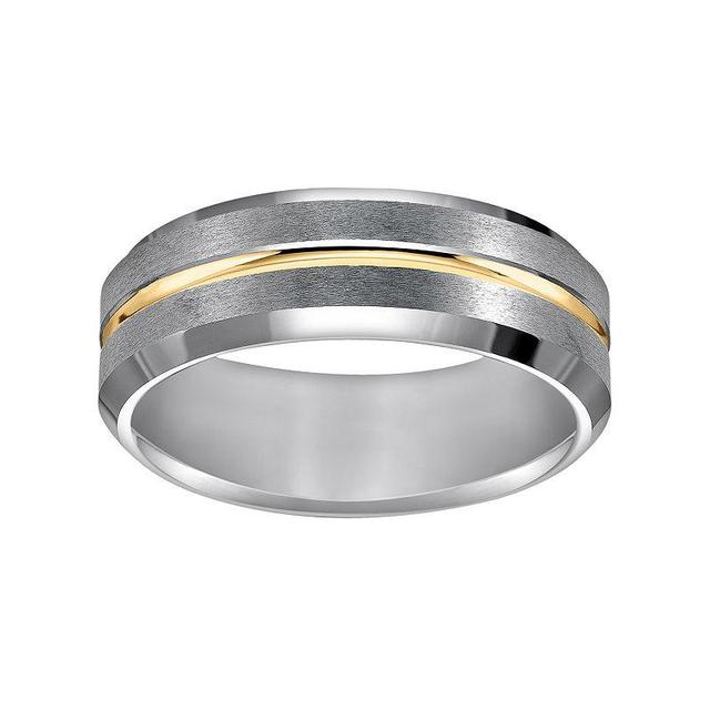 AXL Tungsten Carbide and Yellow Ion-Plated Tungsten Carbide Mens Wedding Band White Product Image