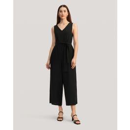 Chic Wide Leg Silk Jumpsuit Product Image