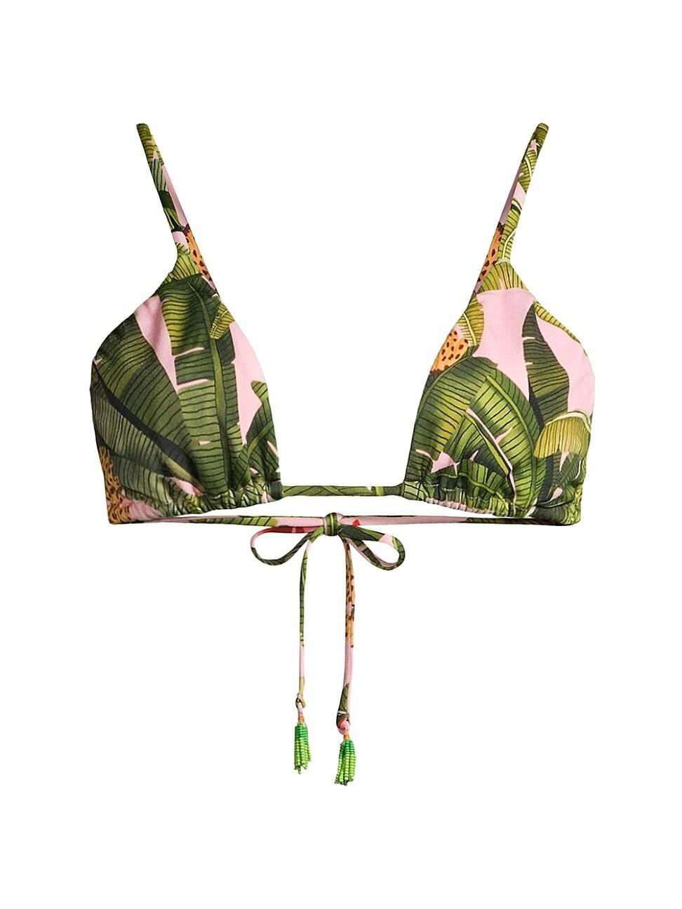 Womens Banana Leaves Triangle Bikini Top Product Image