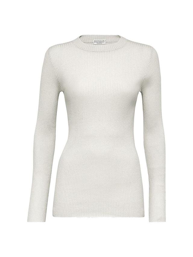 Womens Cashmere and Silk Lightweight Sweater Product Image