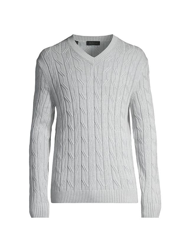 Mens COLLECTION Cable-Knit V-Neck Sweater Product Image