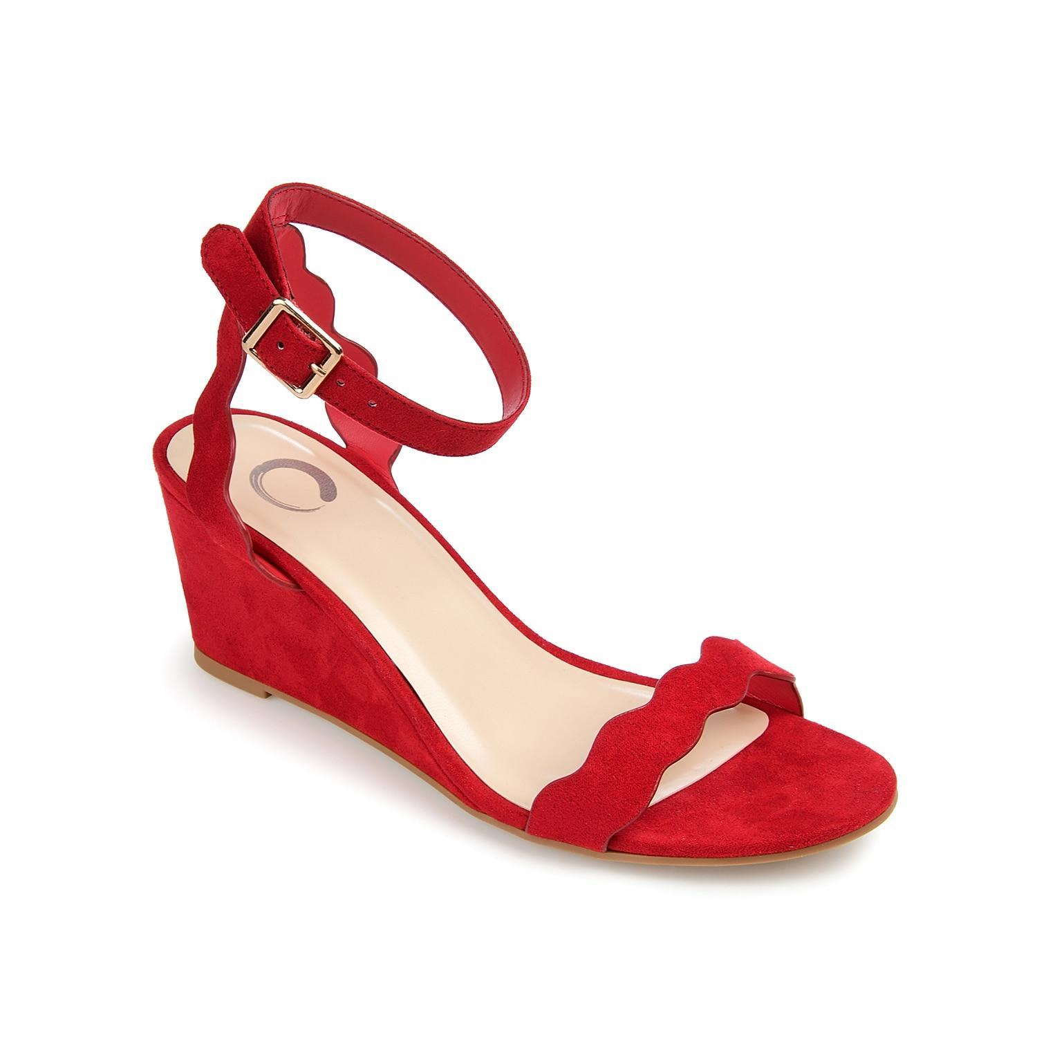 Journee Collection Loucia Womens Wedge Sandals Red Product Image
