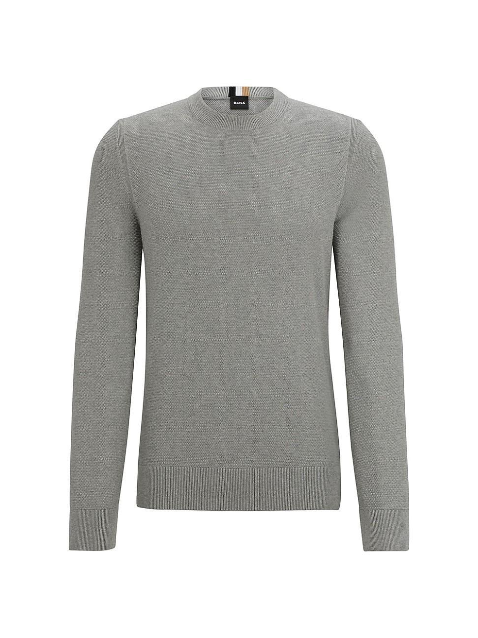 Mens Micro-Structured Crew-Neck Sweater in Cotton product image