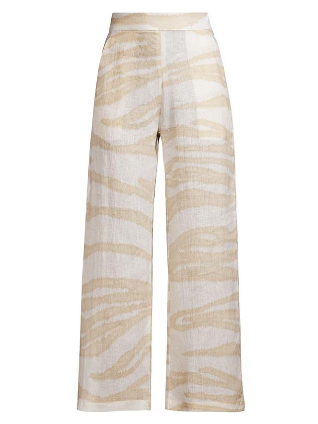 Womens Zoe Linen Wide-Leg Trousers Product Image