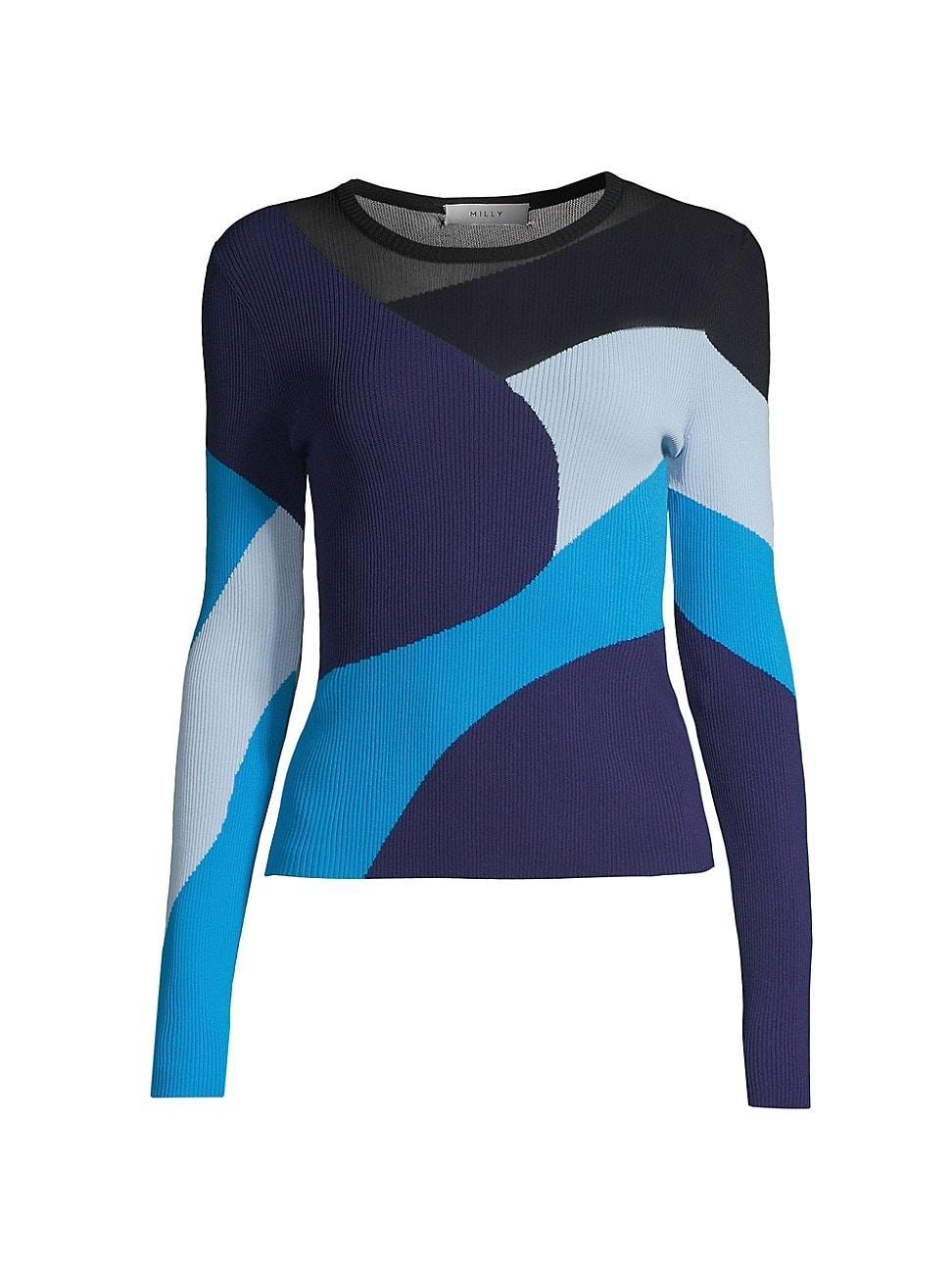 Womens Abstract Rib-Knit Top Product Image