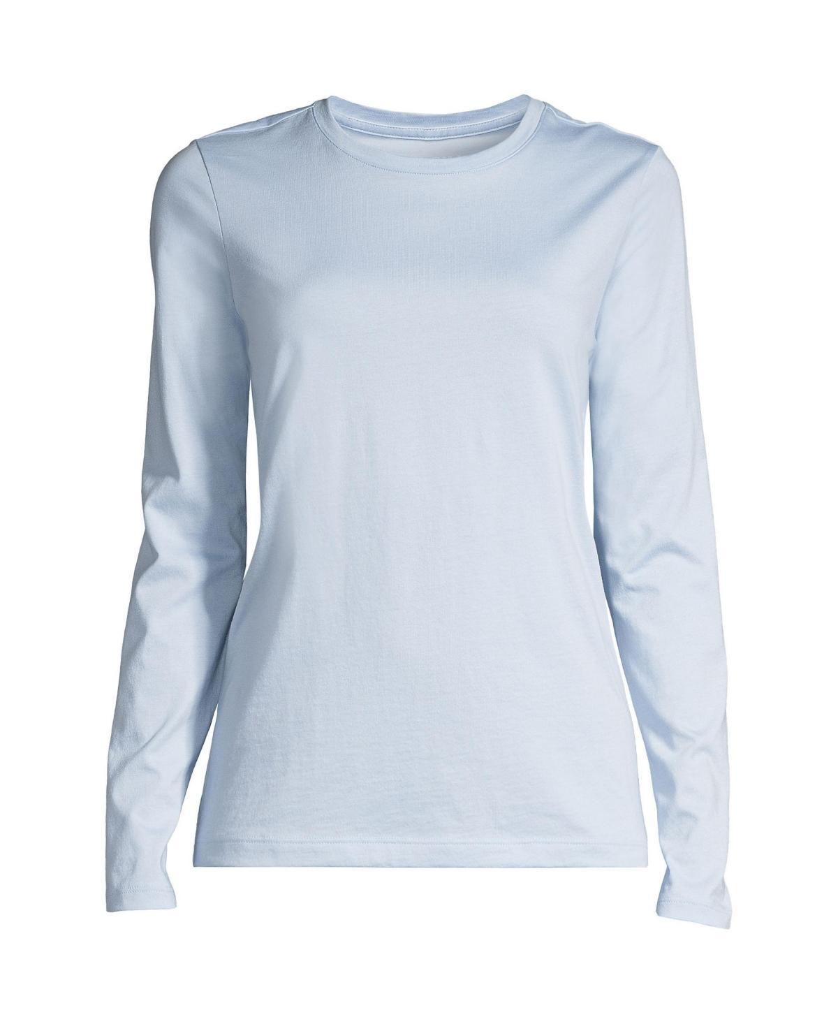 WomensLands End Relaxed-Fit Supima Cotton Crewneck Tee Red Product Image