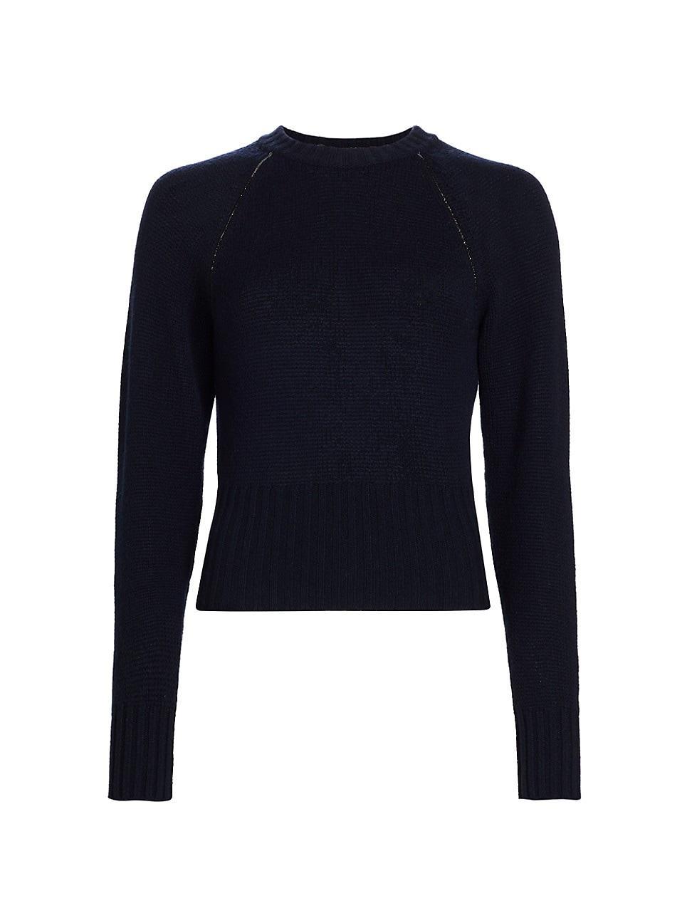 Womens Cashmere Crewneck Crop Sweater Product Image