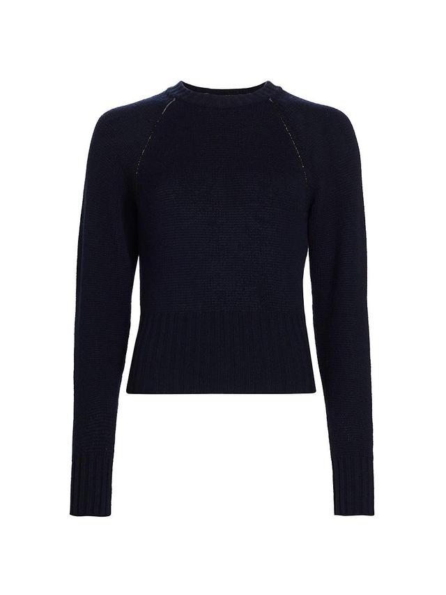 Womens Cashmere Crewneck Crop Sweater Product Image