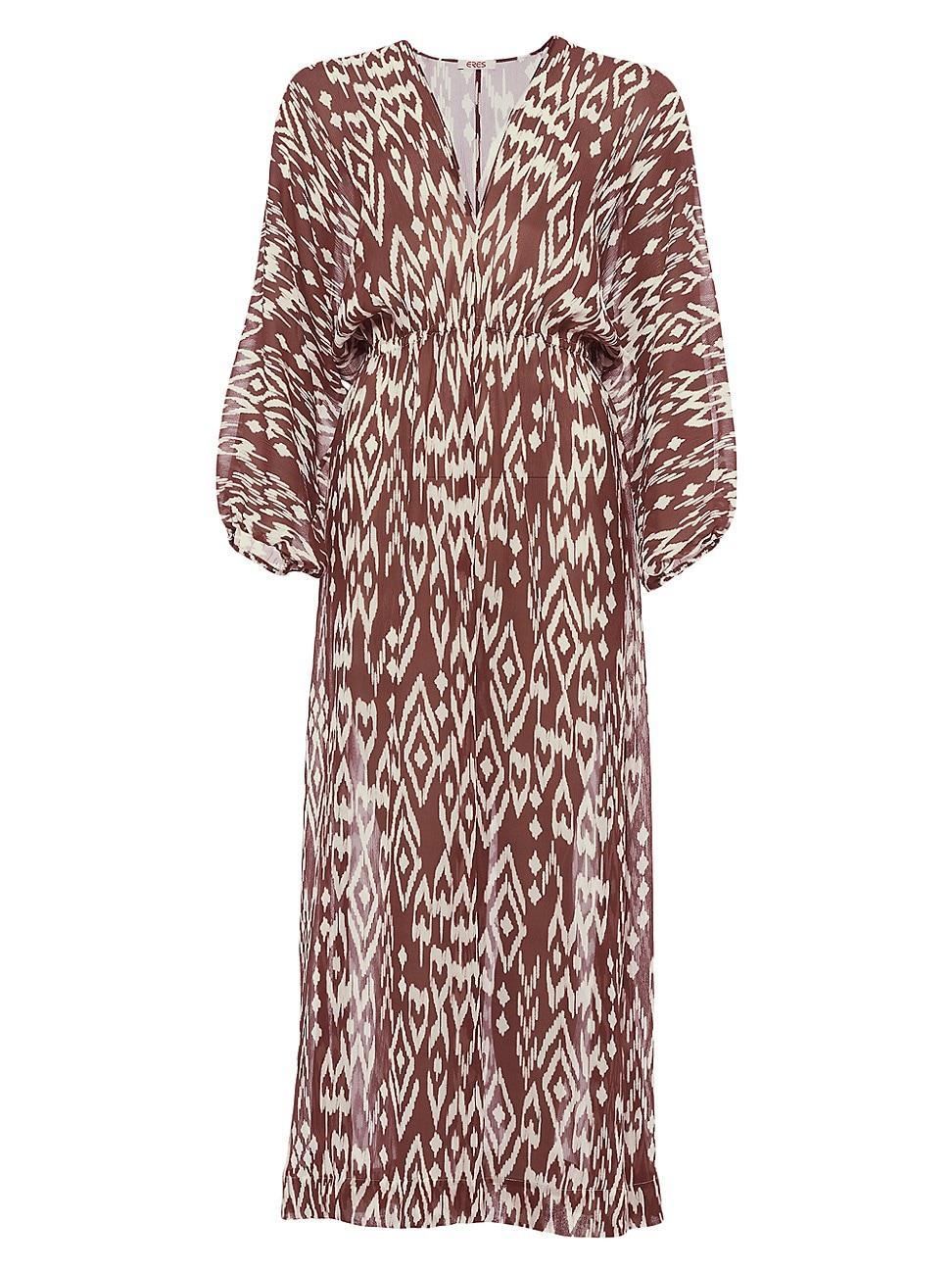 Womens Sky Ikat-Inspired Silk Maxi Dress Product Image