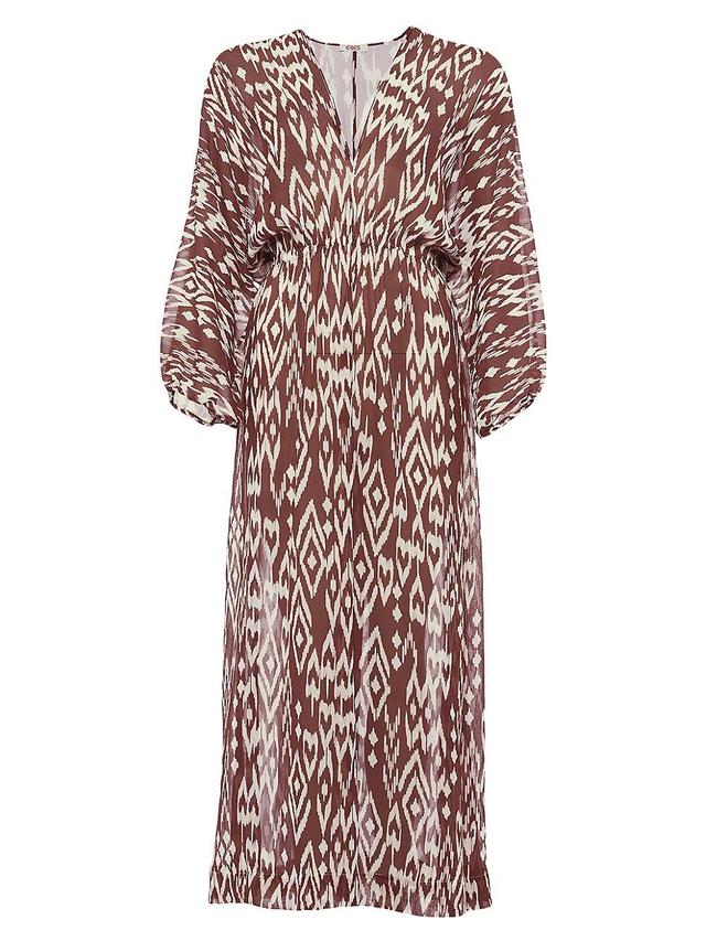 Womens Sky Ikat-Inspired Silk Maxi Dress Product Image