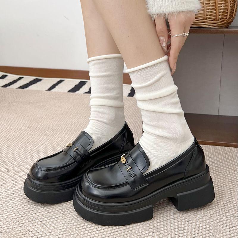 Faux Leather Platform Loafers product image