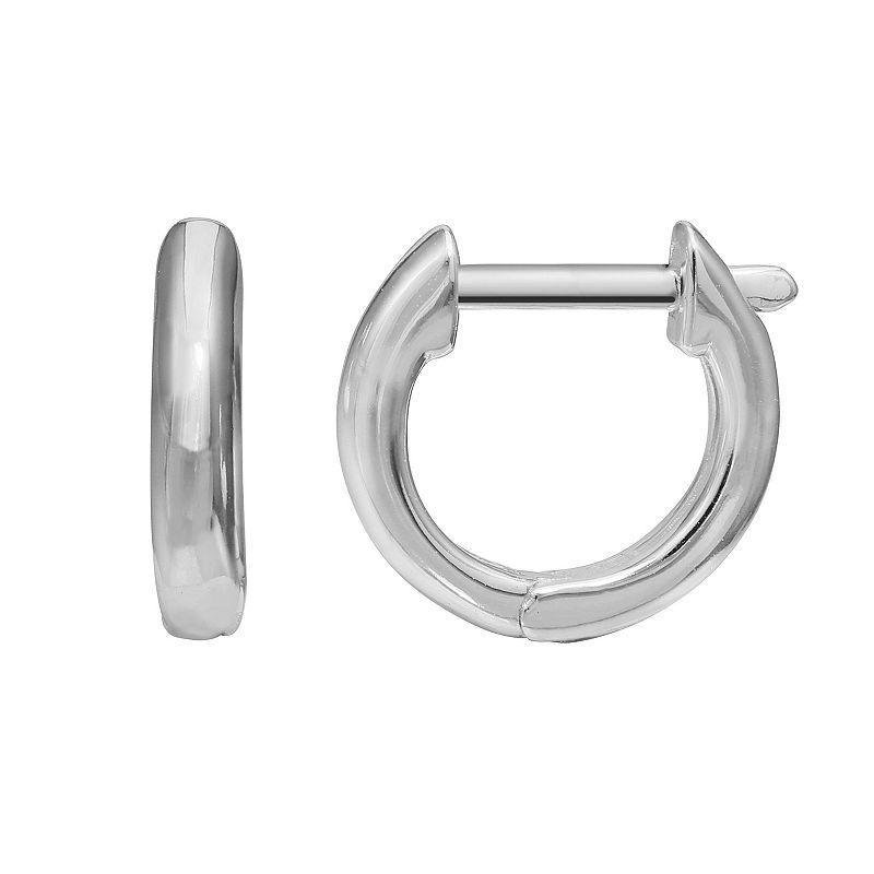 PRIMROSE Sterling Silver Hoop Earrings, Womens, White Product Image