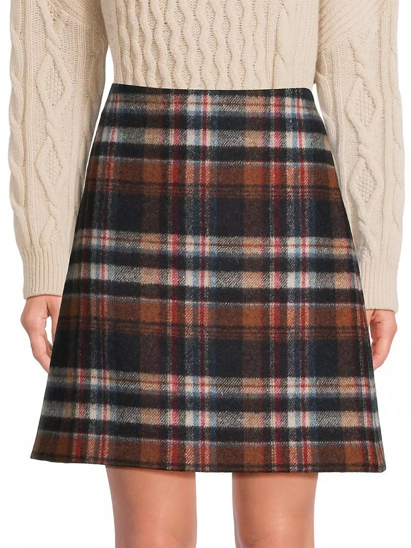 Epoca Plaid Virgin Wool A-Line Miniskirt Product Image