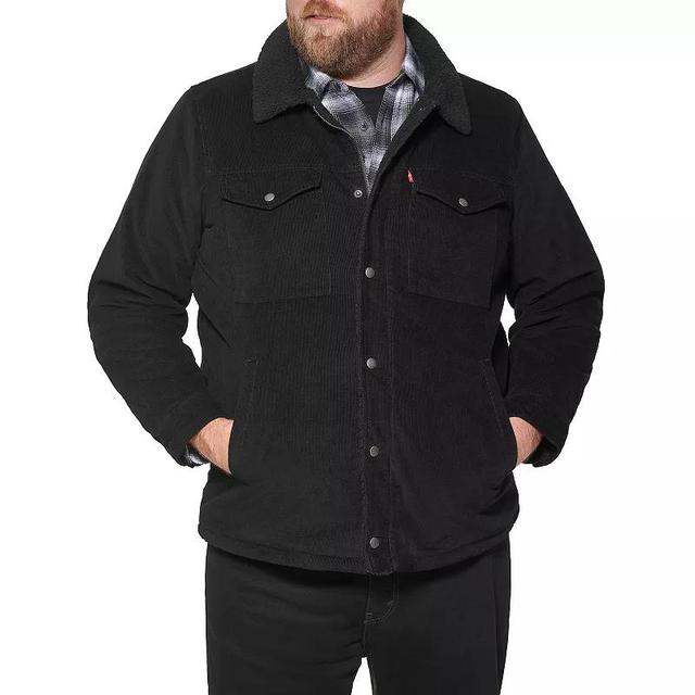 Big & Tall Levis Classic Corduroy Sherpa-Lined Trucker Jacket, Mens Blue Product Image