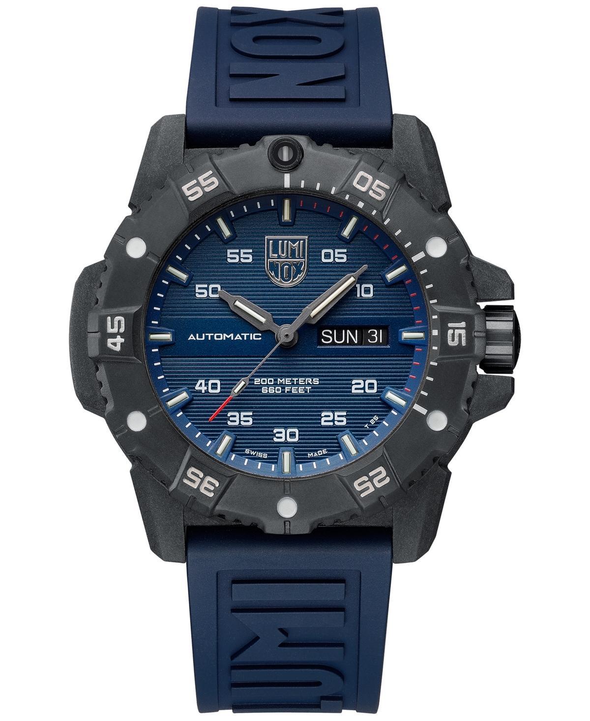 Luminox Mens Swiss Automatic Master Carbon Seal Blue Rubber Strap Watch 45mm Product Image