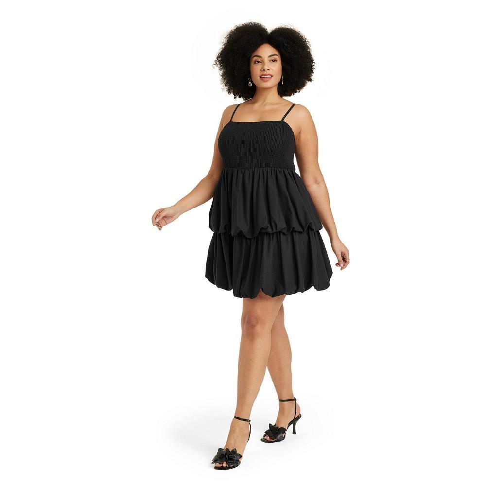 Womens Mini Bubble Dress - A New Day Black XXL Product Image