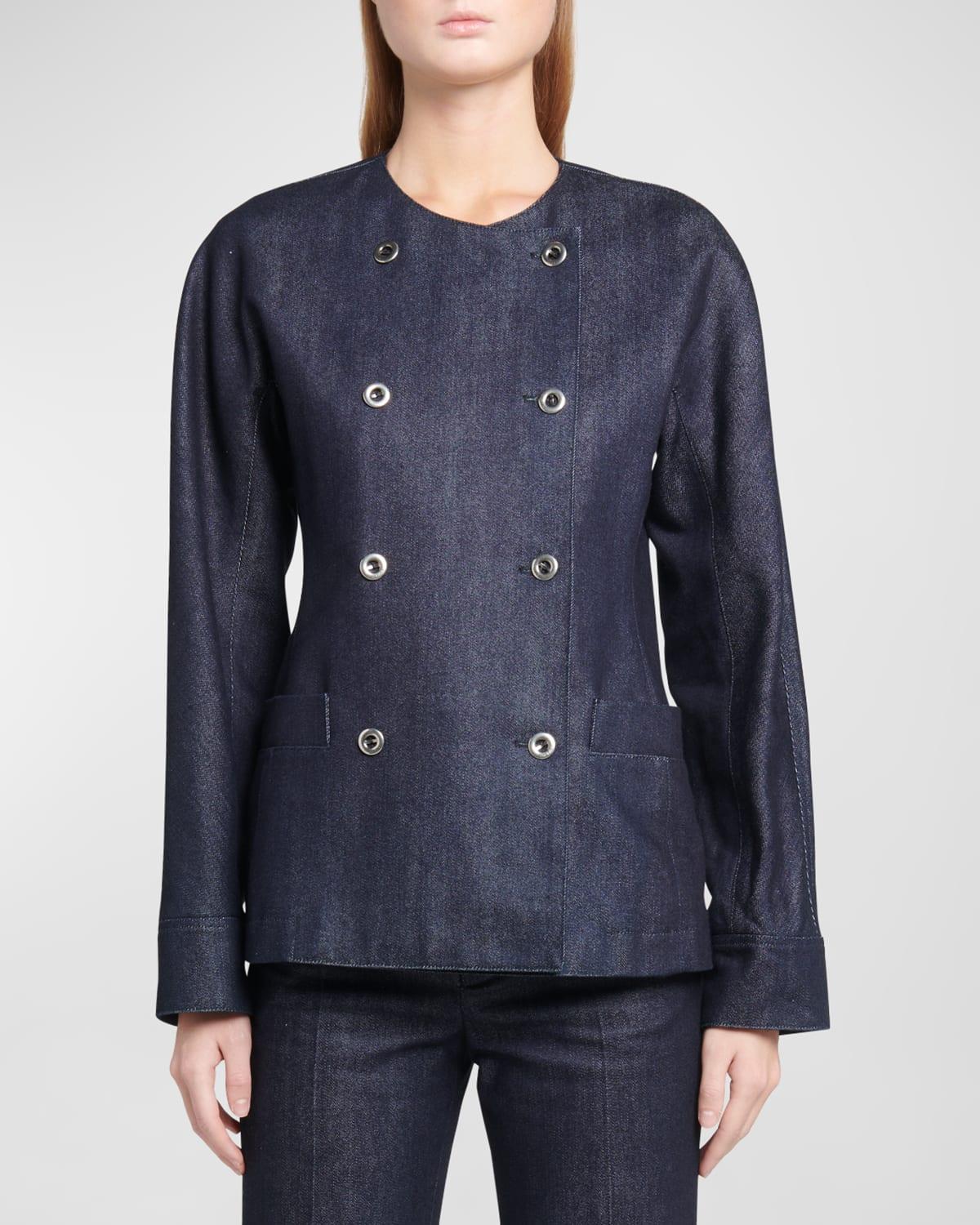 Catelyn Denim and Silk Shirt Jacket Product Image