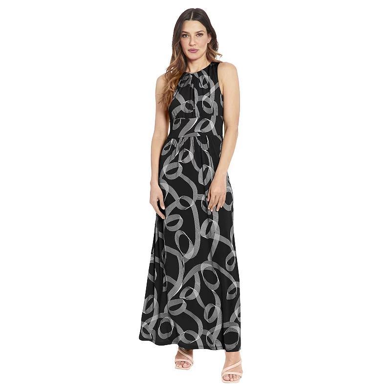 Womens London Times Pleat Neck Inset Waist Maxi Dress Product Image