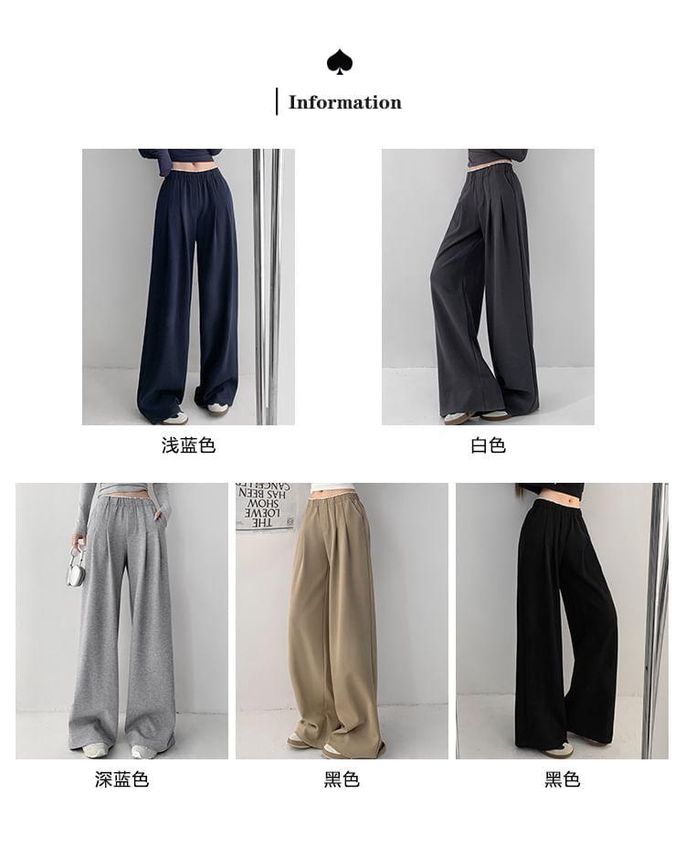 Pleated Wide-Leg Sweatpants in 5 Colors Product Image