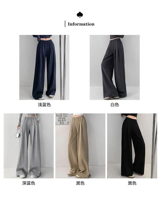 Pleated Wide-Leg Sweatpants in 5 Colors Product Image