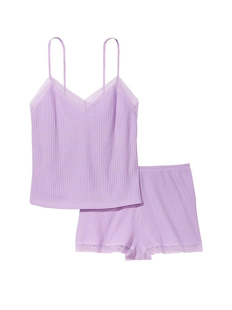 Lace-Trim Pointelle Cami & Shorts Set Product Image