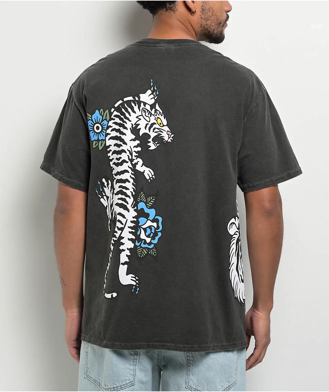 Ninth Hall Y2K Tattoo Flash Black Wash T-Shirt Product Image