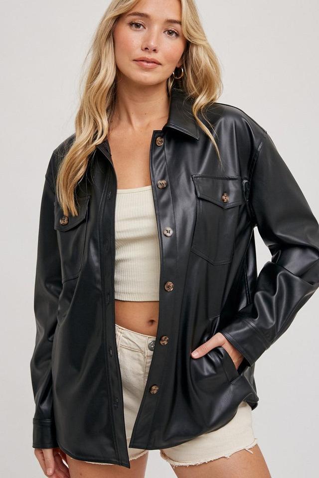 Vegan Leather Shacket Product Image