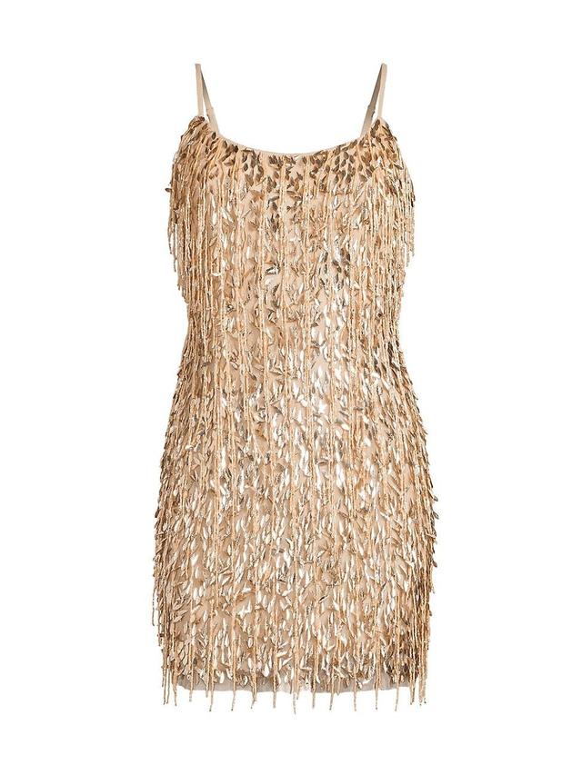 Sleeveless Sequin Bead-Fringe Mini Dress Product Image