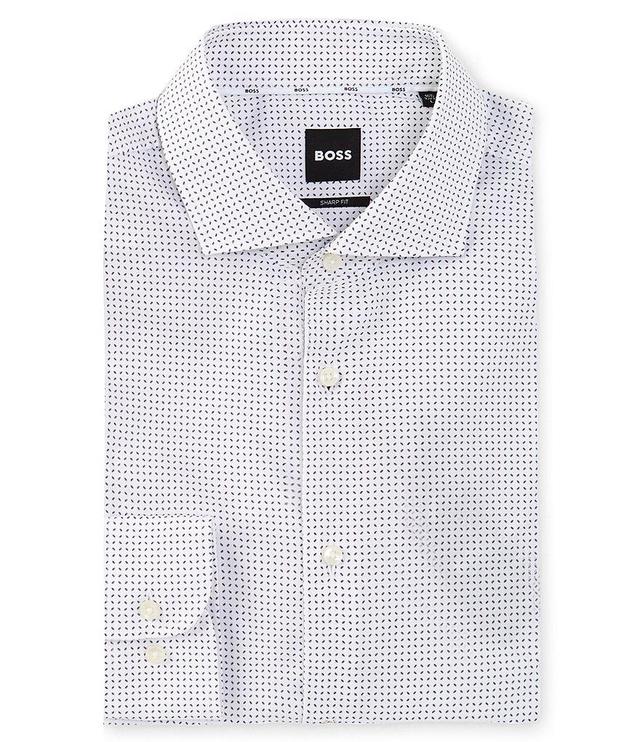 Hugo Boss Sharp Fit Stretch Spread Collar Printed Dress Shirt Product Image