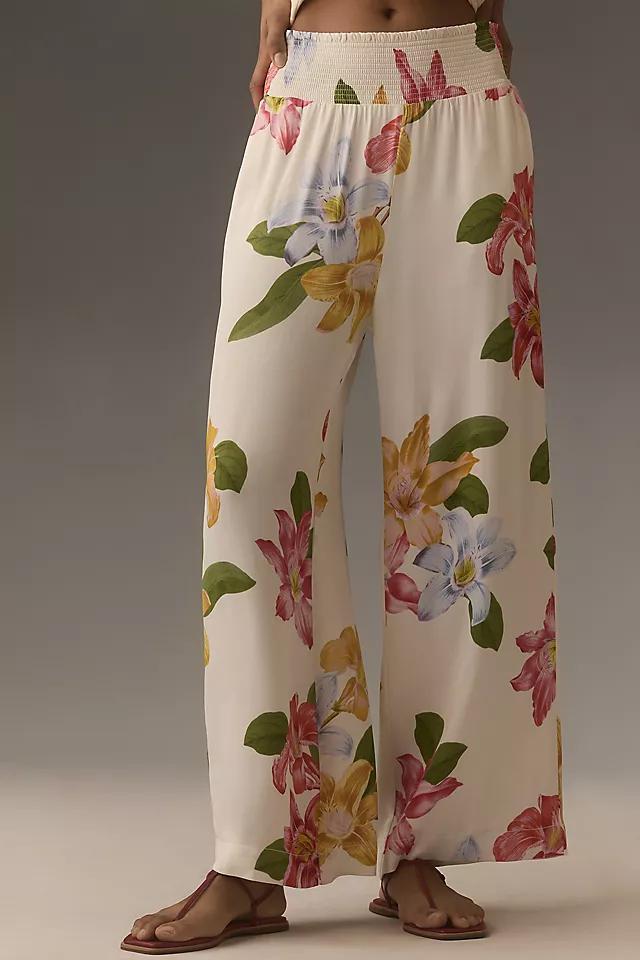 The Saria Smocked Wide-Leg Pants by Maeve Product Image