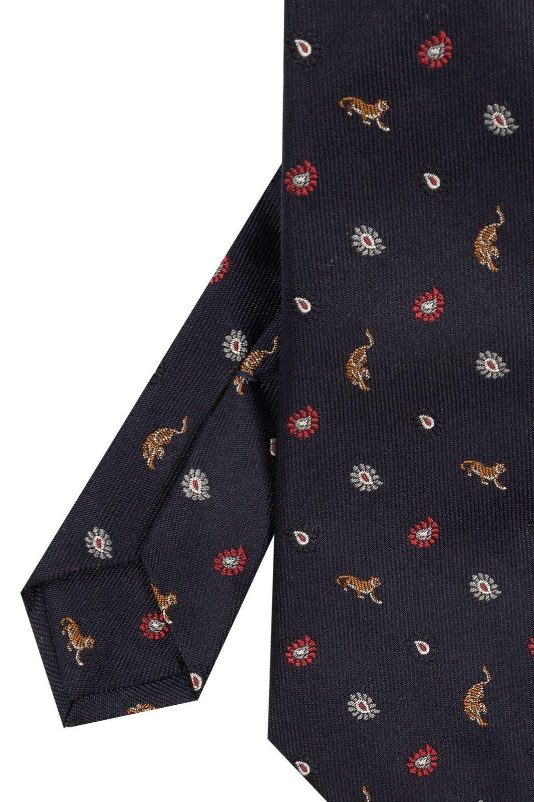 ETRO Pattern Embroidered Pointed-tip Tie In Multicolour Product Image