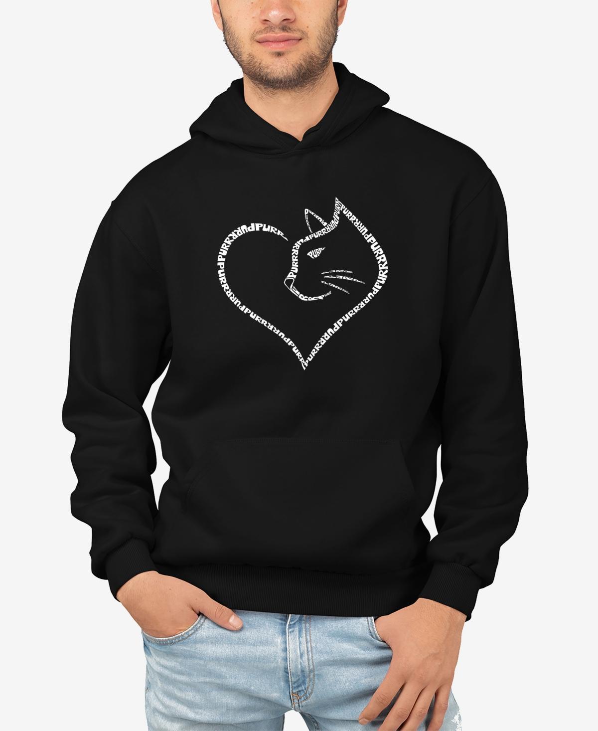 La Pop Art Cat Tail Hearts - Mens Word Art Hooded Sweatshirt Product Image