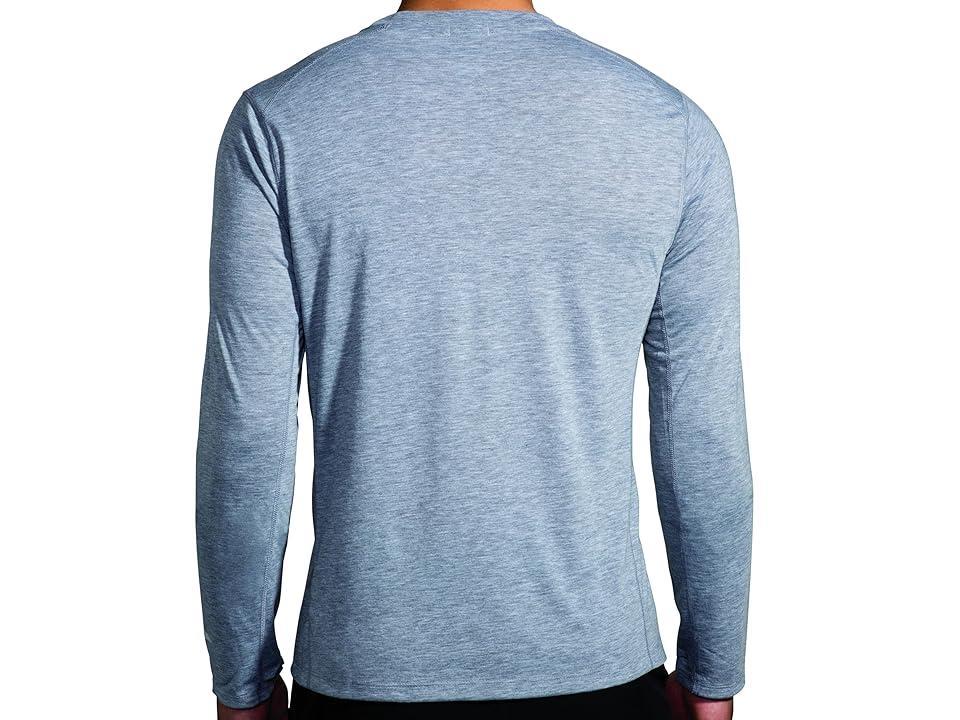 Brooks Distance Long Sleeve 3.0 (Heather Ash/Brooks Gradient) Men's Clothing Product Image